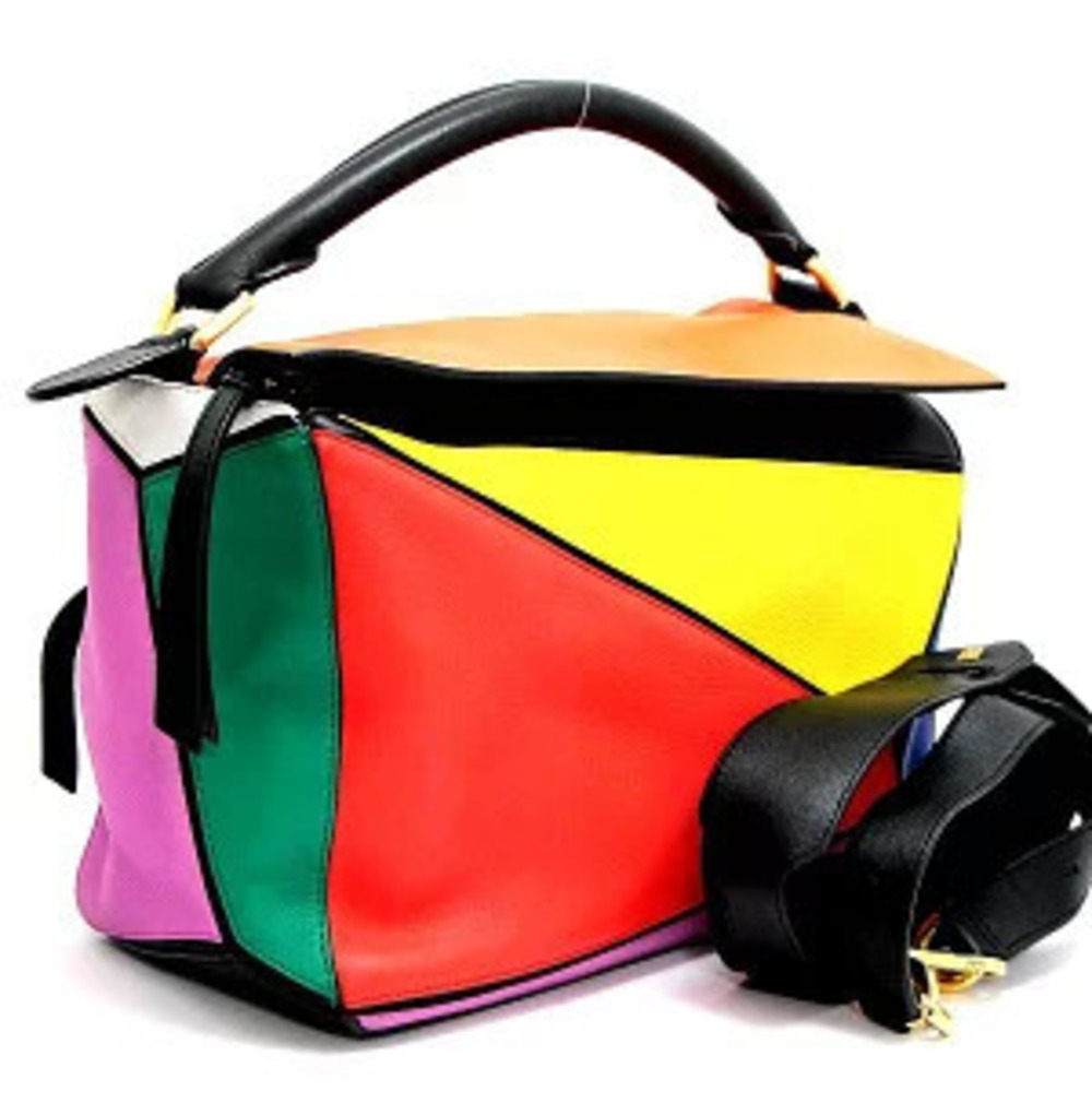 Loewe Puzzle Multicolor Leather Bag Black
